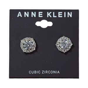 Anne Klein Silver Cubic Zirconia Earrings